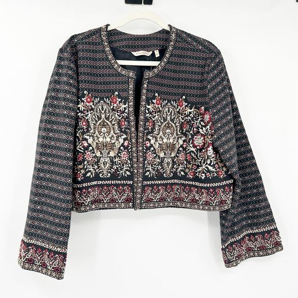 NWT Soft Surroundings Womens Sequin Beaded‎ Mandala Bolero Crop Blazer Jacket 1X - Picture 2 of 10